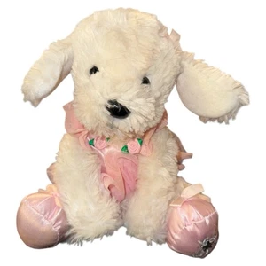 Russ Berrie Shining Stars Plush Bichon Ballerina White Puppy Dog Pink Tutu Frise - Picture 1 of 6