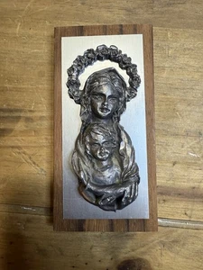 Vintage Zinn Madonna Maria mit Kind lavorazione artistica italy stehend 3D - Bild 1 von 4