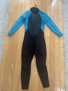 Traje de neopreno para mujer Realon 4/3 mm cuerpo completo cremallera trasera negro verde azulado mediano - Imagen 1 de 11