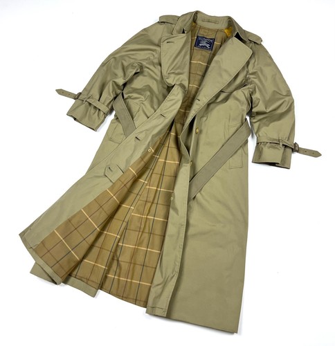 Giacca trench vintage donna BURBERRY cotone oliva taglia UK12 US10 EU42 lungo