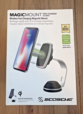 Scosche MagicMount Pro Charge MPQ20H-XTSP Wireless Car Mount Fast Charger iPhone - Image 1 of 4