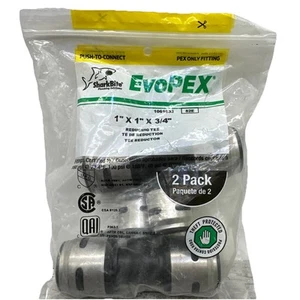 2er Pack SharkBite EvoPEX Reduzier-T-Stück - 1" x 1" x 3/4" Push To Connect {F} - Bild 1 von 16