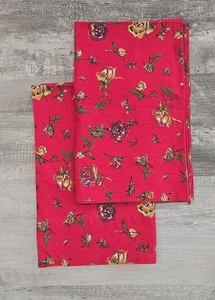 Vintage Black Label Ralph Lauren MUSE Red Bud Roses STANDARD Pillowcases Qty 2 - Picture 1 of 6