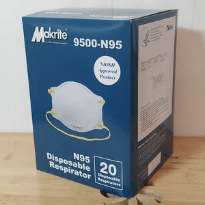 Makrite Niosh 9500-N95 medizinische chirurgische Atemschutzmaske Gesichtsmaske 20 Stück - Bild 1 von 6