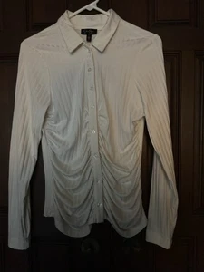 Jessica Simpson Damen Ladies Elfenbein Skurrile Knopfleiste Rüschen Luxus Bluse L - Bild 1 von 8