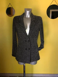 Adorable Black Houndstooth Blazer Jacket TWIN-SET SIMONA BARBIERI Size M - Picture 1 of 7