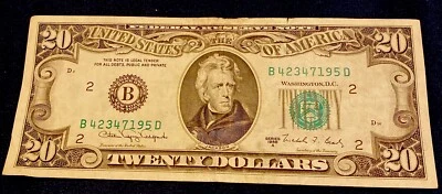 USA 1988A $20.00 FEDERAL RESERVE BANK OF NEW YORK NOTE CIRCULATED CRISP - Image 1 of 2