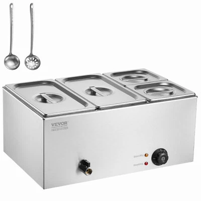 VEVOR Scaldavivande Commerciale a 4 Teglie 15,5 L Buffetda Bancone Acciaio Inox - Immagine 1 di 4