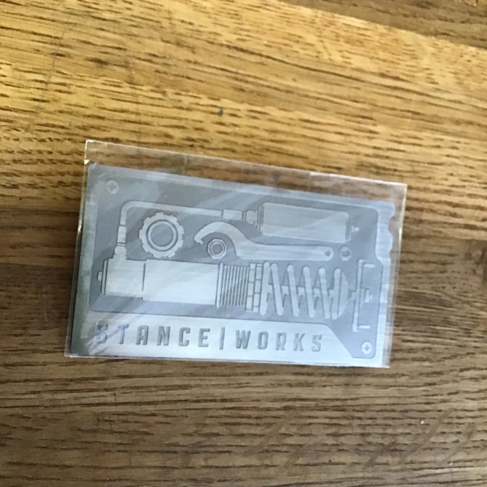 Placa metálica Stance Works, calcomanía Nsx Evo RX7 S2000 WRX BMW Porsche Ferrari Supra Foto 1 de 3