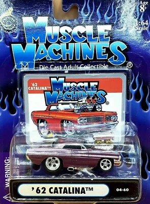 Pontiac Catalina 1962 soplado púrpura '62 1/64 máquinas musculares fundido a presión 1:64 04-60 Foto 1 de 4