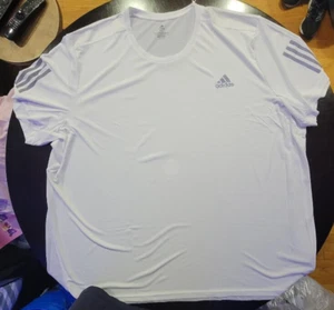 ADIDAS Men's White Own The Run Moisture-Wicking Reflective Running T-Shirt 4XL - Picture 1 of 3