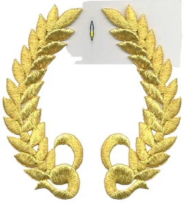 Gold Lorbeerkranz Patch Paar - Bügelbild gestickte Applikationen zum Basteln - Bild 1 von 1