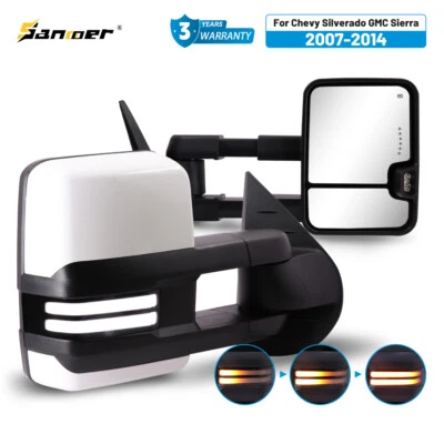 Power Heated Tow Mirrors for 2007-2013 Chevy Silverado Sierra 1500 2500HD 3500HD - Image 1 of 4