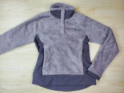 Suéter Mountain Hardwear Para Mujer Púrpura Gris 1/4 Botón Pullover Polartec Talla XS Foto 1 de 4