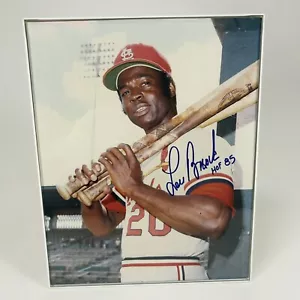 LOU BROCK SIGNED 8x10 FRAMED PHOTO FROM LOU BROCKS PERSONAL ESTATE LOA Z3 - Picture 1 of 4