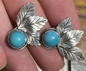 PENDIENTES de plata esterlina turquesa de la Bella Durmiente genuinos indios americanos de colección - Imagen 1 de 5