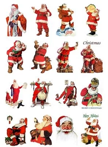 Decoupage Paper Pack 10sheets A4 / 8"x12" Vintage Christmas Santa Vintage Eph... - Picture 1 of 2
