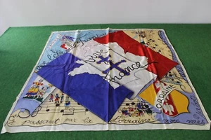 FOULARD   COMMÉMORATIF VIVE LA FRANCE   EN SOIE  COLOMBET PARIS   20  ÈME  - Picture 1 of 7