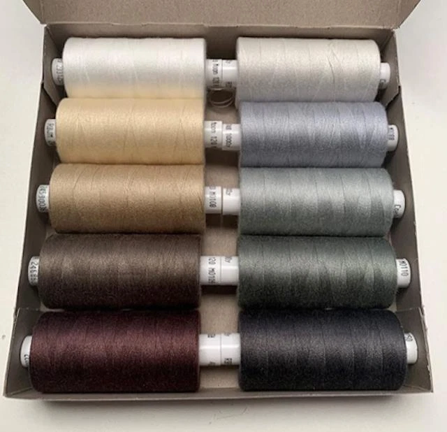 Coats Moon Neutral Mix 120s Sewing Thread - Box Of 10 Reels - 1000 Yard Spools - Image 1 of 1