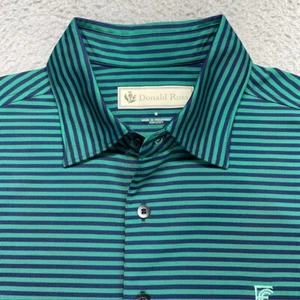 Donald Ross Golf Poloshirt Herren mittelblau grün gestreift Performance Exmoor CC - Bild 1 von 13