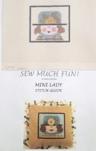SEW MUCH FUN Nadelspitze handbemalt MINI LADY 3" x 2,75" mit Stichführung - Bild 1 von 5