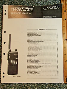 Manual de servicio del transceptor de mano Kenwood TH-25A/AT/E FM ~Original~ Radioaficionado - Imagen 1 de 4