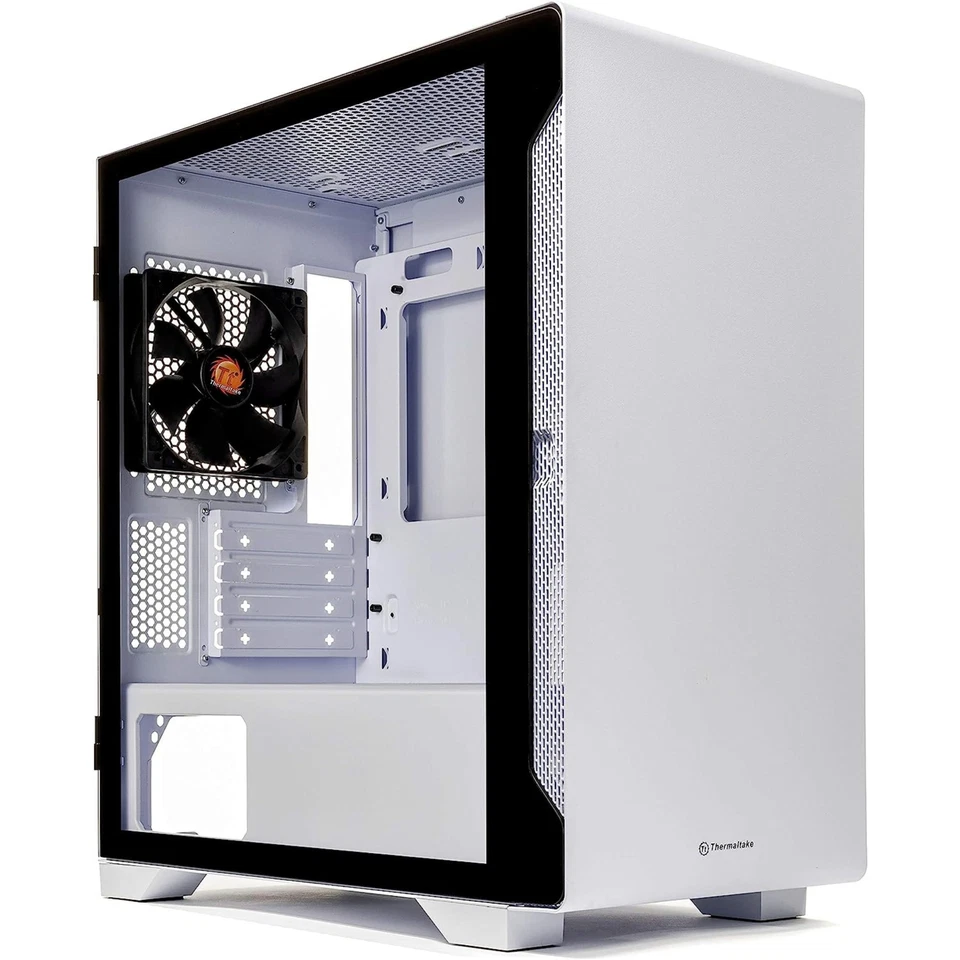 Thermaltake S100 Tempered Glass Snow Edition Micro-ATX Mini-Tower Computer Case - Image 1 of 4