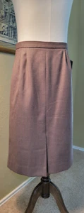 VINTAGE 70's Taupe WOOL ALINE SKIRT 32" Waist Talon Zipper Made in Poland - Picture 1 of 13