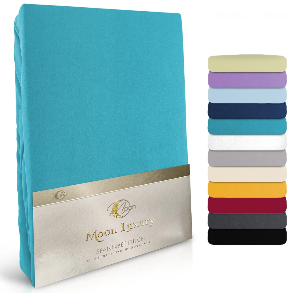 Spannbettlaken Topper Spannbetttuch Mako-Baumwolle Elastan, 230g/m² Moon-Luxury - Bild 1 von 1