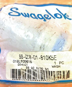 SS-QC8-D1-810K5E SWAGELOK, QC SST STEM,  KEY 5 BLUE, 1/2" S/L TUBE CONN - Picture 1 of 3