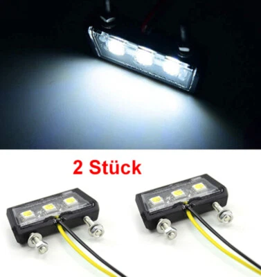 LEEKOOLUU 2 x Mini LED Kennzeichenbeleuchtung Nummernschild Beleuchtung Motorrad PKW Auto