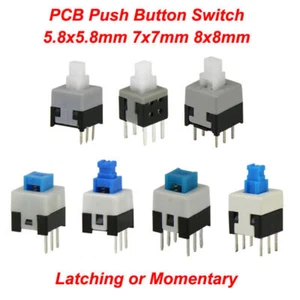 Push Button Switch DPDT Latching or Momentary PCB 5.8x5.8mm7x7mm 8x8mm 8.5x8.5mm - Picture 1 of 18