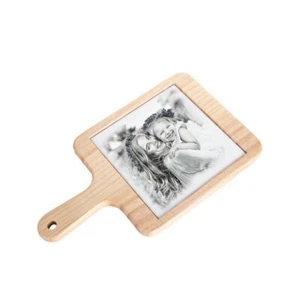 Personalised Photo Wooden Chopping Board With Ceramic Tile Mum Friend Gift - Picture 1 of 5