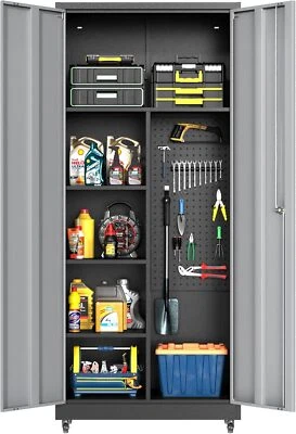 Armario de almacenamiento de herramientas enrollables de metal gabinete de almacenamiento de garaje de acero con bloqueo  Foto 1 de 4