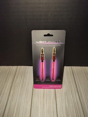 Pilot Light Pulse Pink Auxiliary Cable 3ft All Around 360 Glowing Cable 3.5 MM - Image 1 of 4