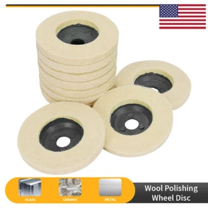10Pcs 4 Inch Wool Felt Polishing Wheel Disc, Buffing Pads for 100 Angle Grinder - Picture 1 of 6
