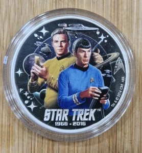 2016-P Tuvalu 1 oz Star Trek - Kirk and Spock Silver Proof Coin with O.G.P & COA - Picture 1 of 6