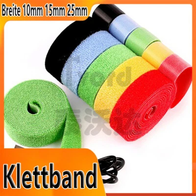 Klettband Beidseitig Back to Back Kabelbinder Haken- Flauschband 10/15/25 mm - Image 1 of 4
