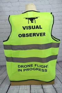 FAA DRONE Visual Observer Part 107 Safety Vest with Pockets Reflective Yellow XL - Picture 1 of 4