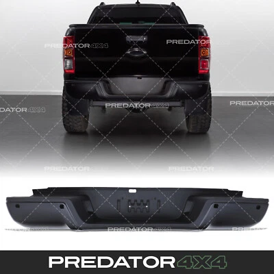 REPLACEMENT REAR BUMPER WITH SENSOR HOLES BLACK FOR FORD RANGER T6 T7 T8 12-22 - Image 1 of 4
