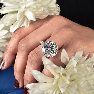 Certified 13.8Ct Ct earth mined Diamond Solitaire Ring ! FREE Diamond studs! - Picture 1 of 14
