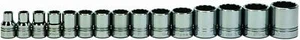 15-Piece 1/2" Drive Shallow 12-Pt. Socket Set on Clip Rail,SAE,Williams WSS-15RC - Picture 1 of 2