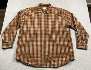 Camicia Carhartt uomo XL abbottonata a quadri marrone cotone abbigliamento da lavoro grunge outdoor - Foto 1 di 18