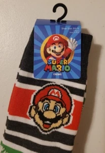 SUPER MARIO CREW SOCKS SIZE 61/2-12 MENS NOVELTY 2PK SOCKS (BRAND NEW) - Picture 1 of 5