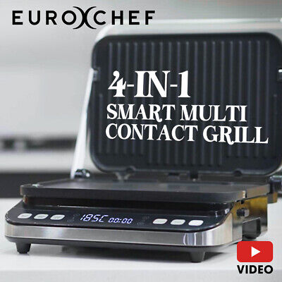 【EXTRA10%OFF】EUROCHEF EUC-CG7 Smart Multi Contact Grill Sandwich Panini • 162$