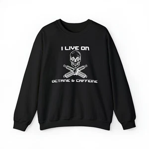 Car Guy Sweatshirt Gifts for Gearheads Live on Octane Mens Graphic Crewneck - Picture 1 of 7
