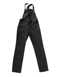 Zara Kids Overalls Denim Jean Pants Black Girls Size 11-12 25x24 Good Condition - Picture 1 of 11