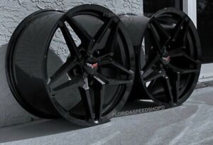 Black C7 ZR1 Corvette Wheels FITS 2006-2013  Z06/GRAND SPORT 18x9.5/19x12
