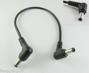 CCTV DC Power Cable 5.5x2.5mm Male Right Angle To 5.5x 2.5mm Male Right M/M Cord - Picture 1 of 6