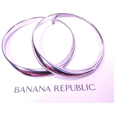 Banana Republic Aureus + Argent Brillante Plata Ondulada Brazalete Conjunto Nuevo con Etiquetas 68 Foto 1 de 4